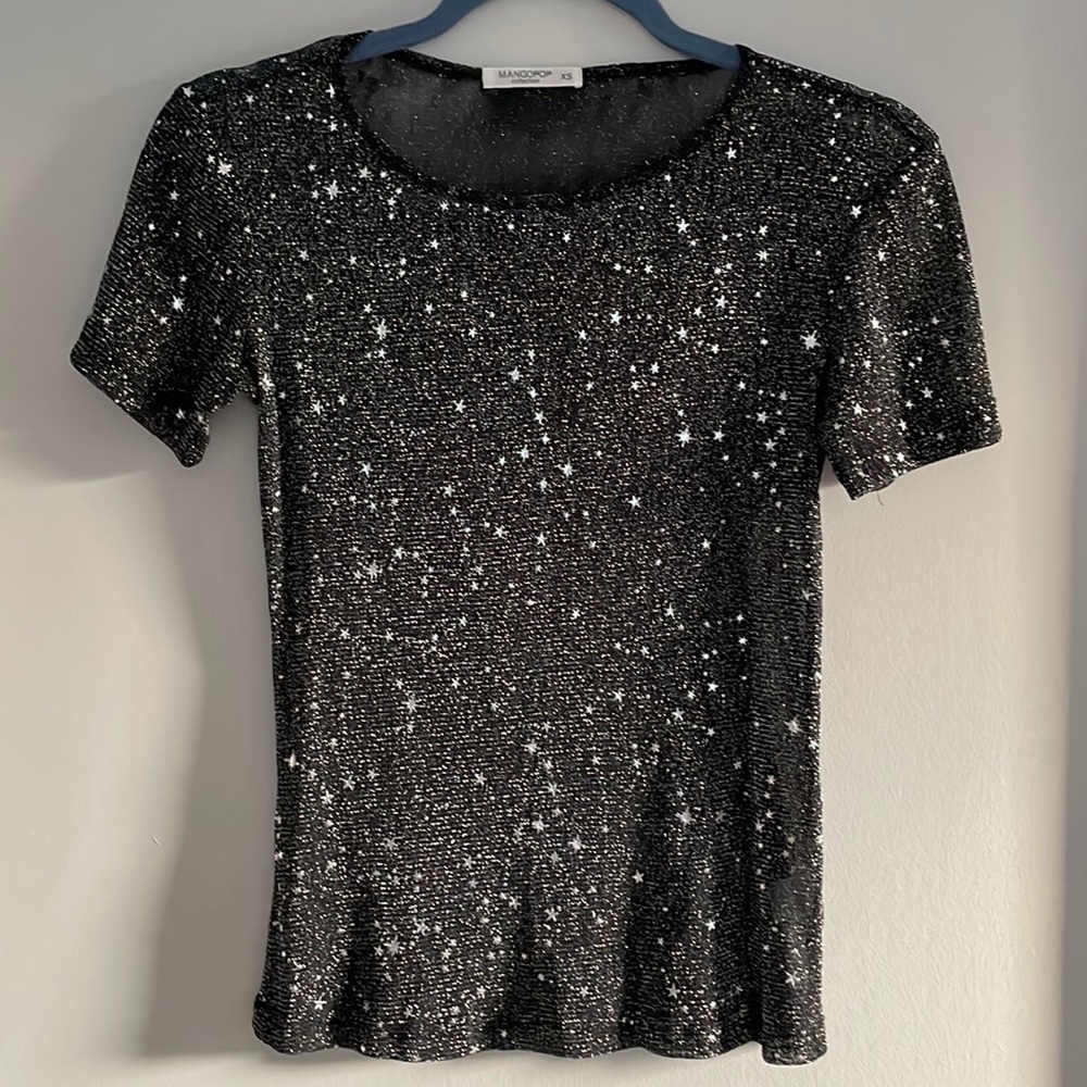 Mesh black star going out top